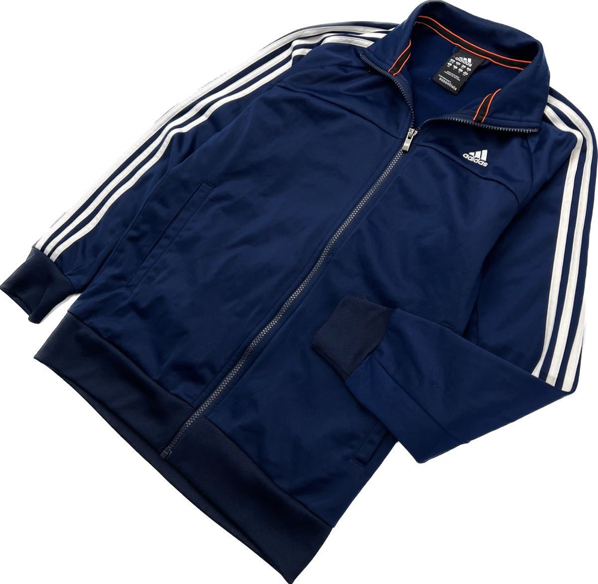 adidas ☆ 通年 ベーシック リラックス ジャージ ジャケット M ネイビー 紺 スポーツ ストリート アウトドア 古着 人気 アディダス■CJ215拍卖