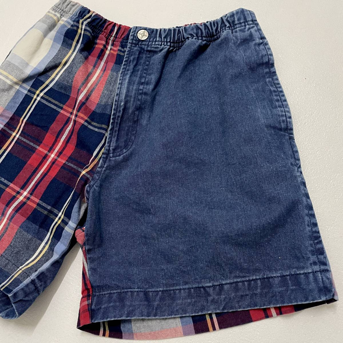 90’s レア NAUTICA デニム チェック ショーツ / 切り替え ノーティカ ショートパンツ ハーフパンツ アメリカ ヴィンテージ 90年代 古着拍卖