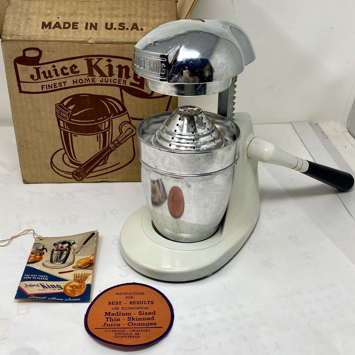 果汁搾り器 ジューサー アンティーク Juice King アメリカ製拍卖