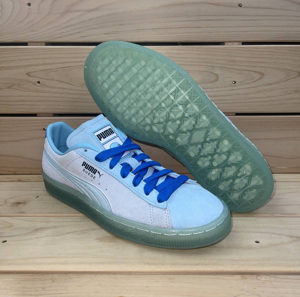 プーマ ポケモン 22cm スウェード クラシック スクワートル JR ブルー系 PUMA POKEMON SUEDE CLASSICS SQUIRTLE JR ゼニガメ 天然皮革 **拍卖