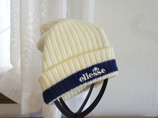 + ellesse +GOLDWIN メンズ・レディース キッズ帽子 編み込みハット クリーム色 サイズ56cm〜59cm 帽子拍卖