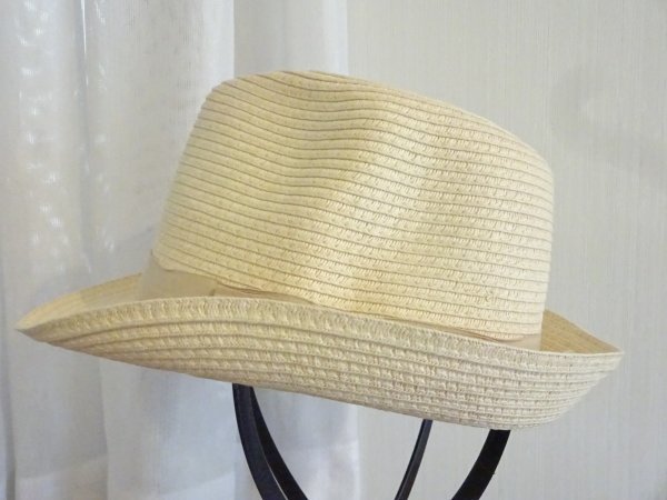 □ 林八百吉 □ レディース・メンズ 中折れハット スタイル帽子 サイズ57・5cm キャップ 帽子 ペーパーハット拍卖