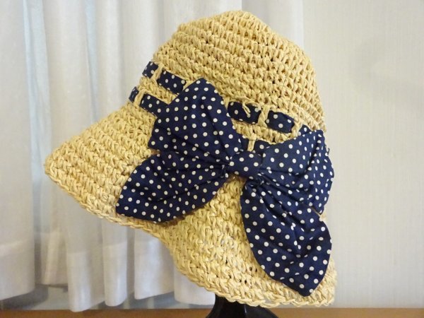 ∨ TOPVALU ∨ ガールズ 編み込みハット バケットハット ペーパーハット サイズ54cm イオン キャップ 帽子拍卖