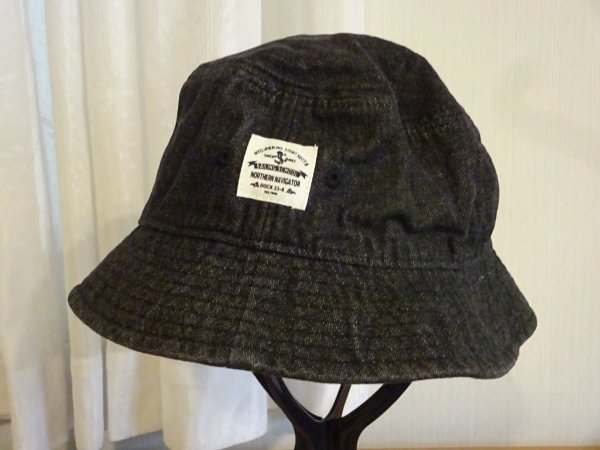 ∨ 男女兼用 ∨ジーンズ柄 黒色帽子 バケットハット サイズ57・5cm スタイル帽子 キャップ 帽子 コットン帽拍卖