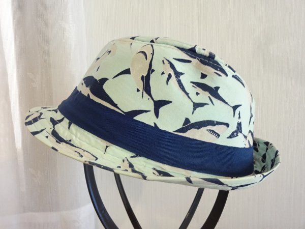 * H&M *キッズ帽子 男の子 中折れハット ソフト帽 美模様付 サイズ50cm〜51cm キャップ 帽子 コットン帽拍卖