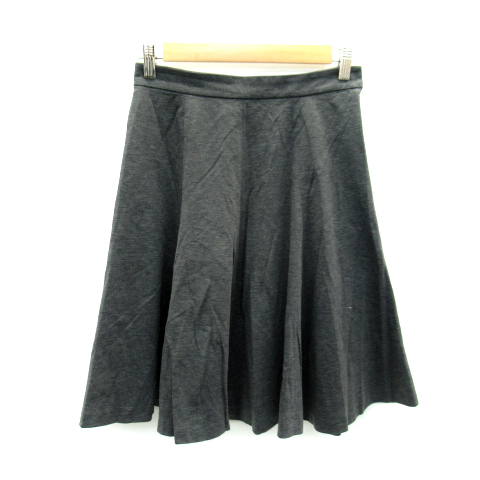 クミキョク 組曲 KUMIKYOKU フレアスカート ミモレ丈 無地 2 グレー /SY10 レディース拍卖