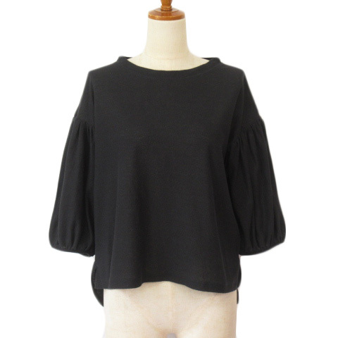コムサイズム COMME CA ISM カットソー ニット ワイドスリーブ ラメ 9 黒 ブラック レディース拍卖