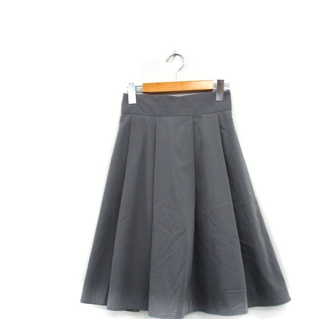 エルベンスドゥ ELVENCE DEUX スカート プリーツ 膝下 シンプル 38 グレー 灰 /KT3 レディース拍卖