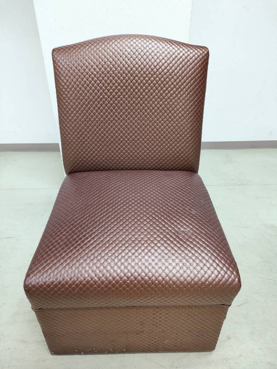 茶色 シングルソファー ブラウン 幅 50cm 高さ 76.5cm 奥行 63.5cm拍卖