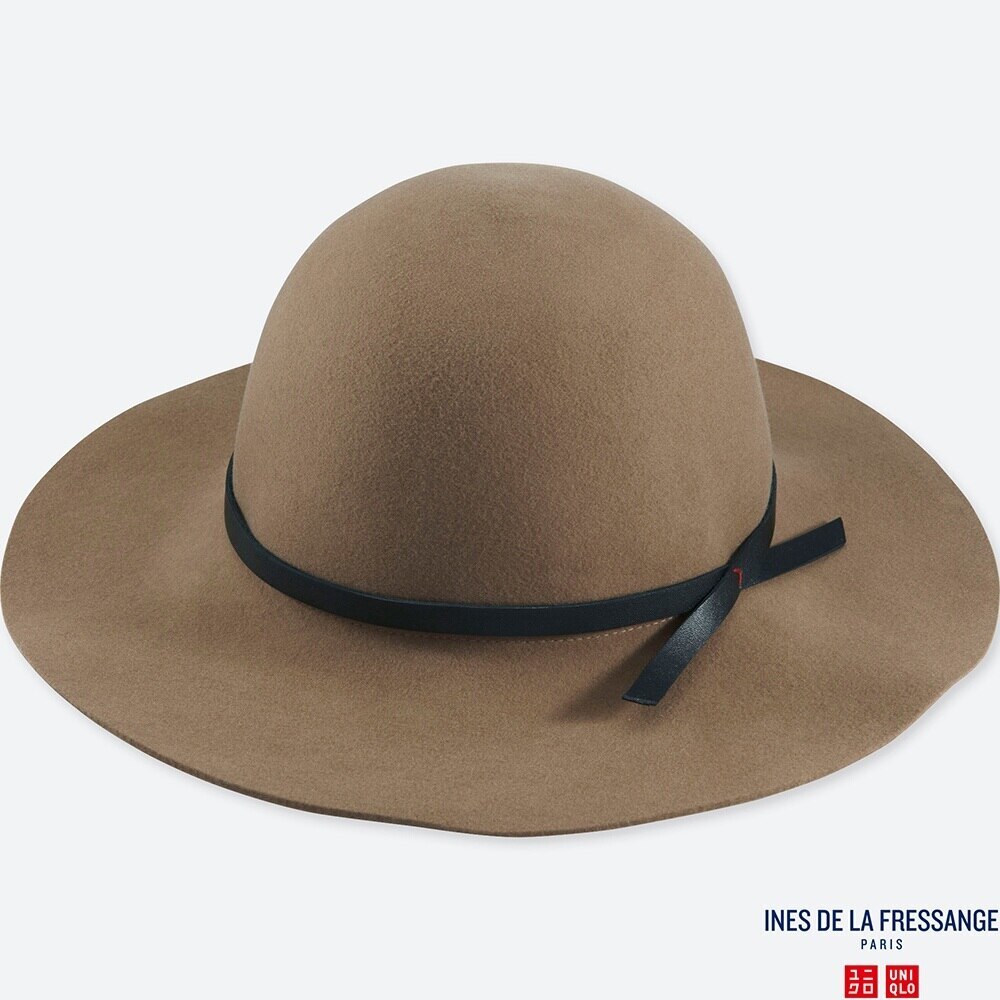 【新品・ベージュ】ユニクロ×イネス ウールキャペリンハット INES DE LA FRESSANGE コラボレーションアイテム ウール素材を使用 拍卖
