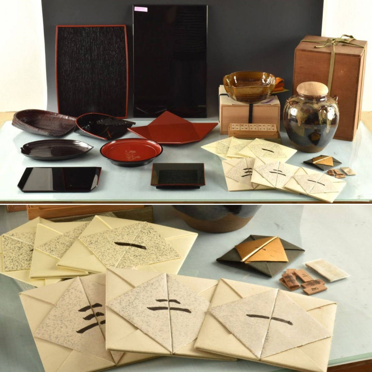 T11632 漆物・壷・鉢など バラエティーセット:真作拍卖