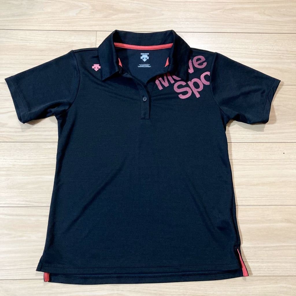 DESCENTE デサント Move Sport ムーブスポーツ ポロシャツ 半袖シャツ Mサイズ 黒 レディース拍卖