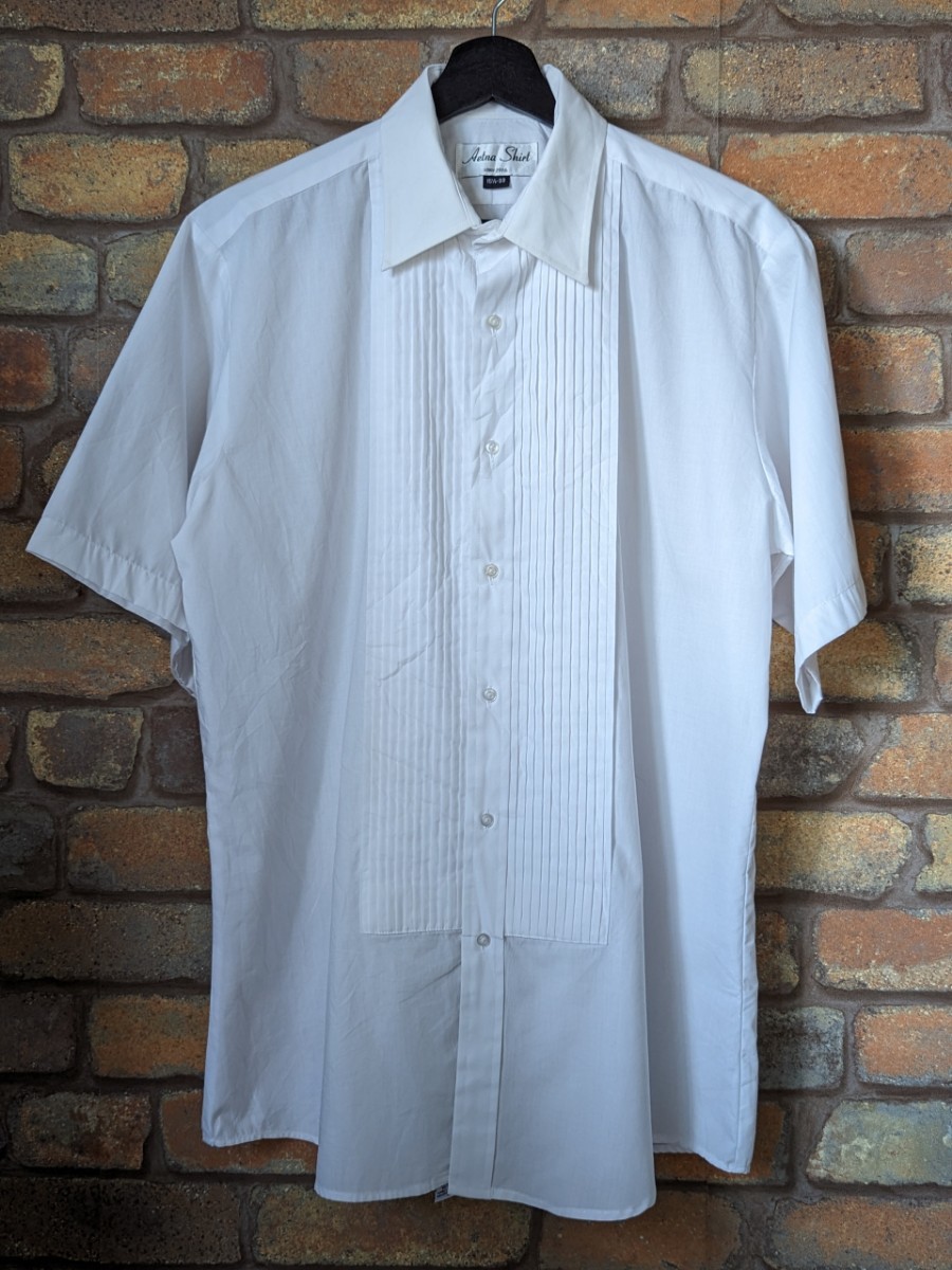 1980s Aetna PoplinShirt Cotton×Polyester White 80年代 ポプリンシャツ 半袖シャツ ビンテージ 白シャツ ドレスシャツ拍卖
