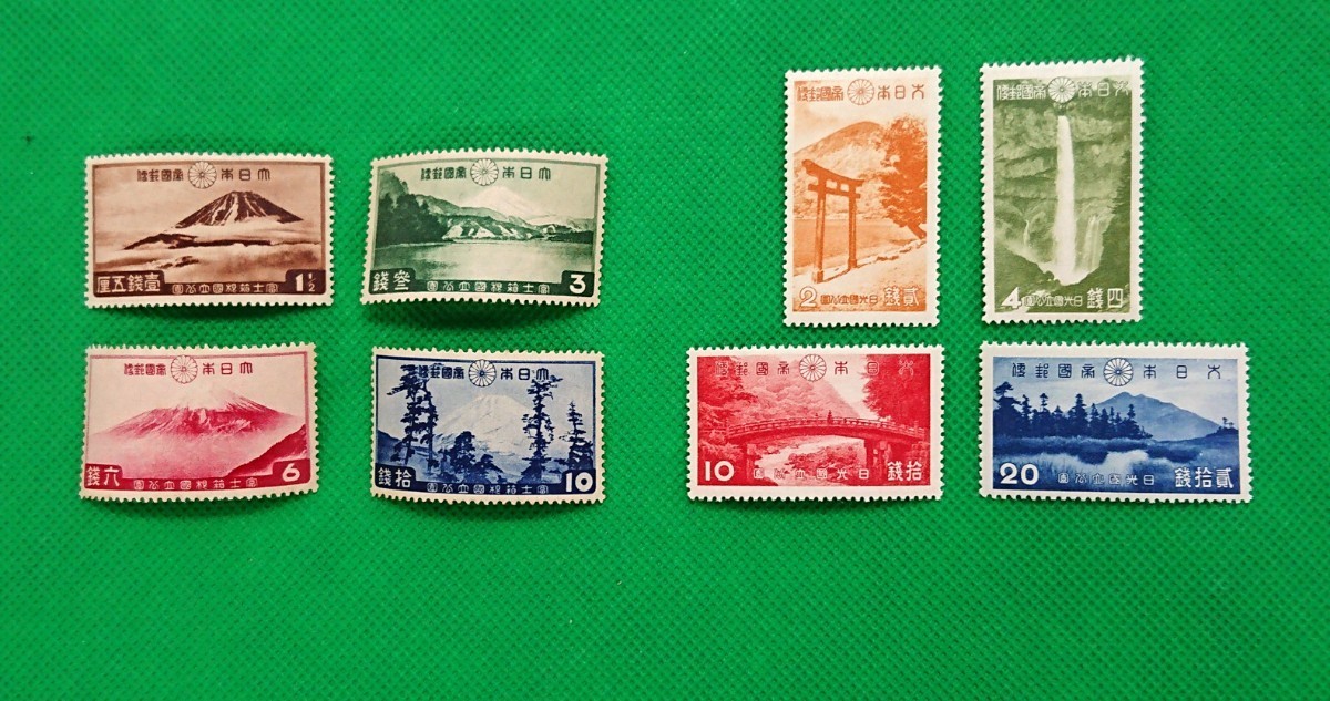 富士箱根/日光国立公園/各4種完/お値段以上/上級レベル品質/美品/ヒンジ無/糊艶最高/フレッシュ/お買い得品/No.398拍卖