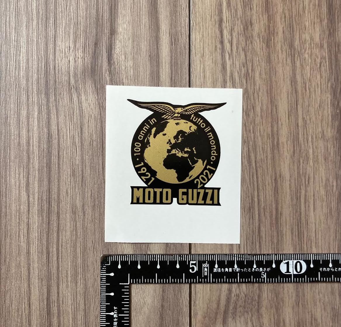 ★送料無料★MOTO GUZZI Anniversary モト グッツィ ステッカー デカール ゴールド 53mm x 55mm拍卖