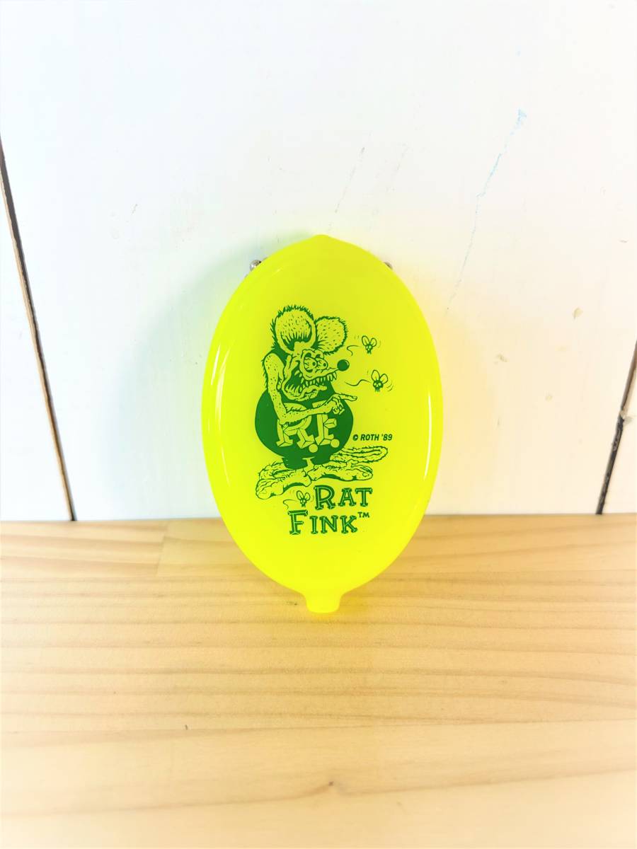 【新品】RATFINK ラットフィンク ラバー コインケース キーホルダー 小銭入れ イエロー拍卖