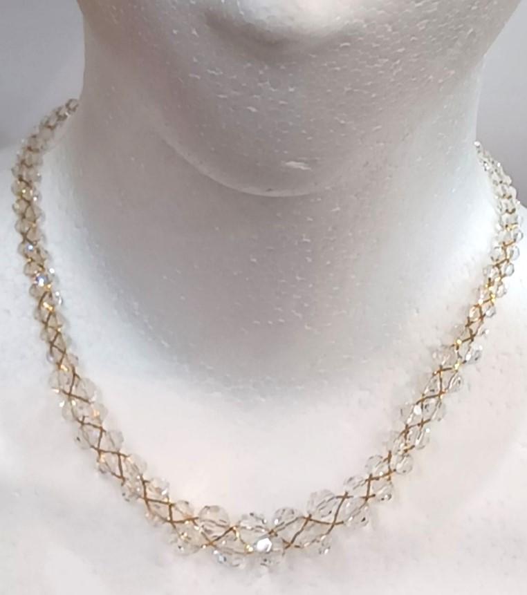 ☆ネックレス☆美品★★★ ガラス クリスタルガラス 47cm 【パーティー】【華やか】拍卖