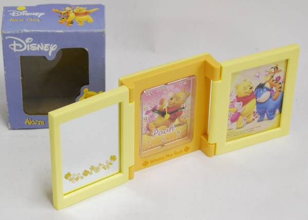 JUNK ★ディズニー★ くまのプーさん フォトミラークロック 時計 黄色拍卖