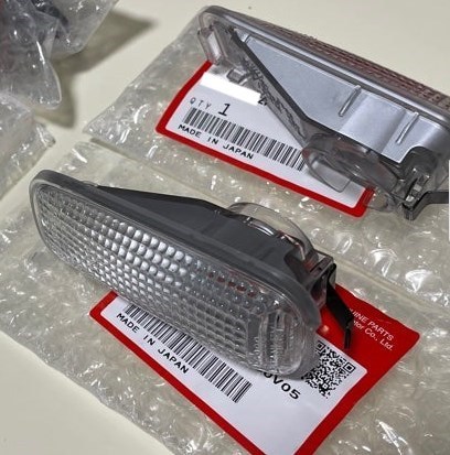 クリア サイド ウィンカー マーカー 左右セット ホンダ 純正 シビック タイプR Type-R EK9 RH LH Clear Side Marker Lenses HONDA Genuine拍卖