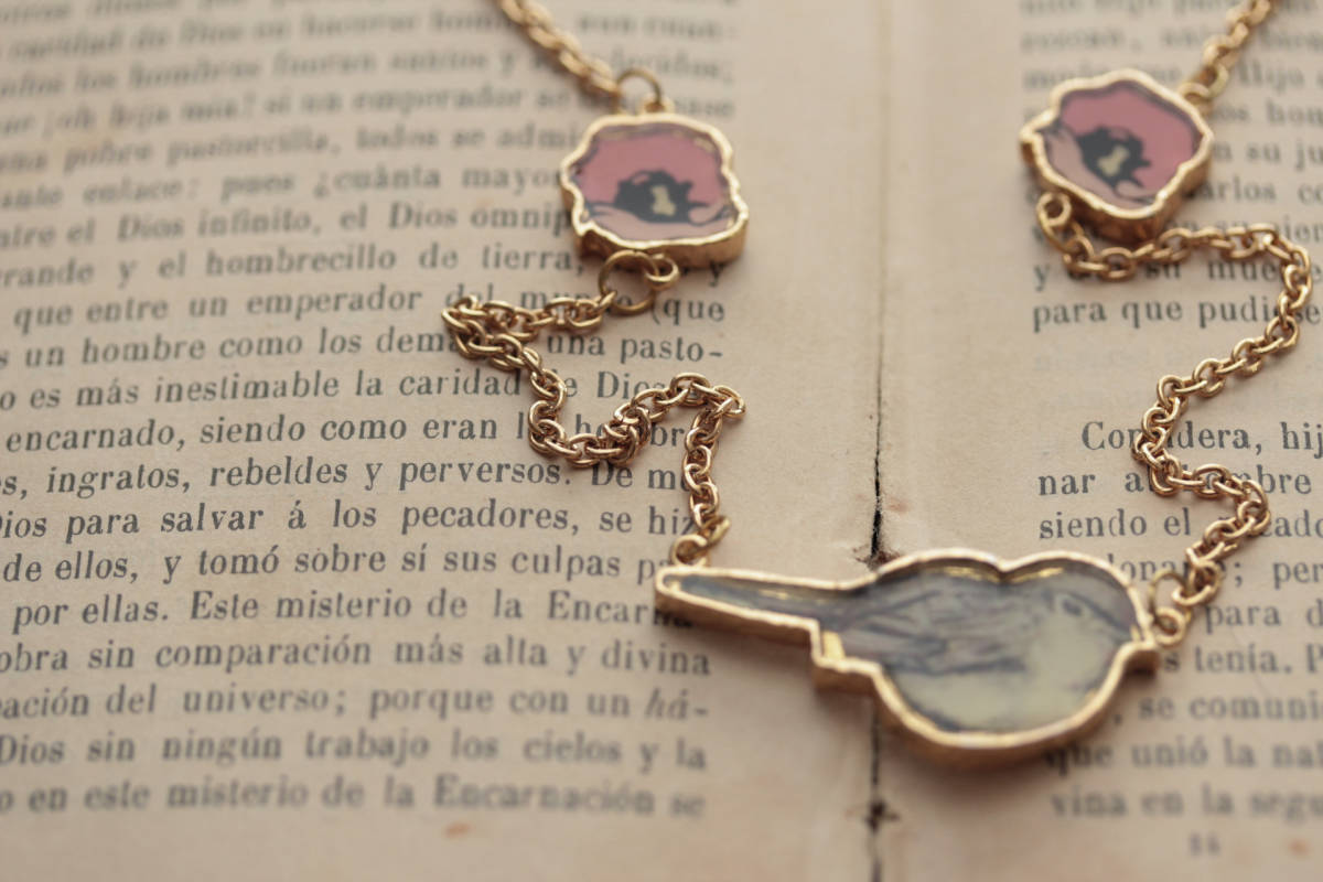 *SALE\2888= \1400 鳥バードイラストロングネックレス拍卖