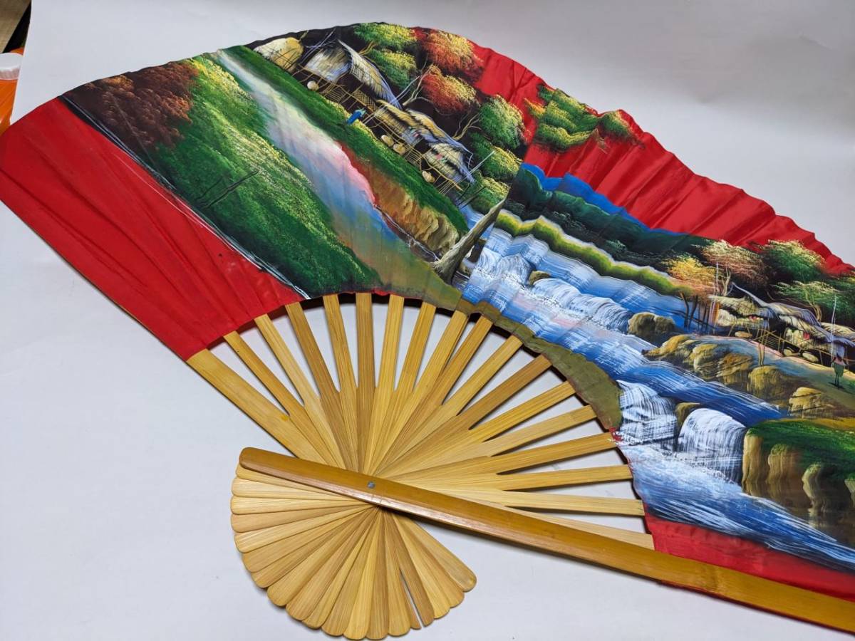 書画大扇子 幅153cmの大扇子 迫力の大きさです拍卖