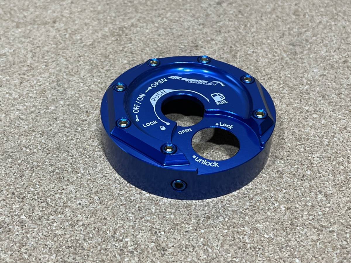 APEXX CNCキーシリンダーカバー ブルー シグナスX/マジェスティS等 台湾仕様用拍卖