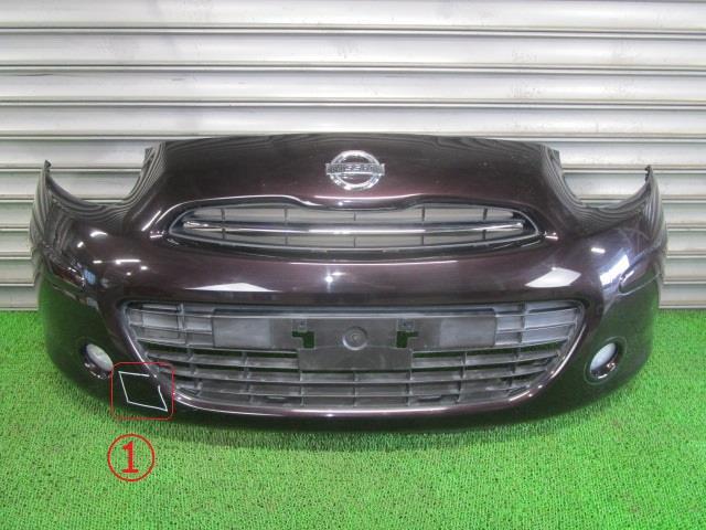 マーチ DBA-K13 フロントバンパー 62022-1HC1E 62022-1HJ0H GAB ナイトベールパープルパールメタリック /40188拍卖