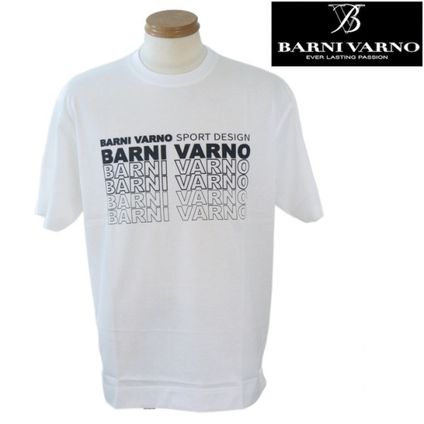 【春夏SALE】 バーニヴァーノ/BARNIVARNO 夏物 半袖Tシャツ 254白【LLサイズ】拍卖