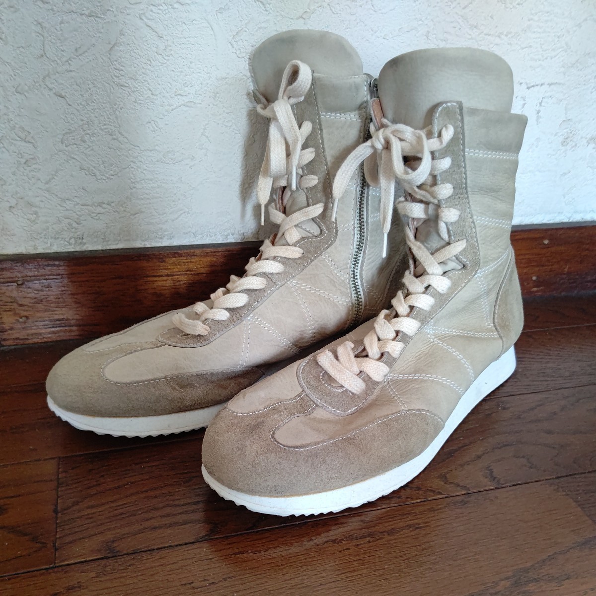 DIGOUT オールレザー ハイカットスニーカー サイズ6 ライトグリーン系 ユーズド品拍卖