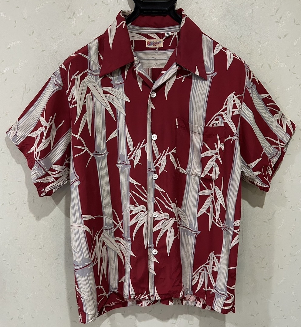 *東洋エンタープライズ サンサーフ SUN SURF TOYO レーヨン バンブー 竹 アロハシャツ オープンカラーシャツ M BJBC.H拍卖
