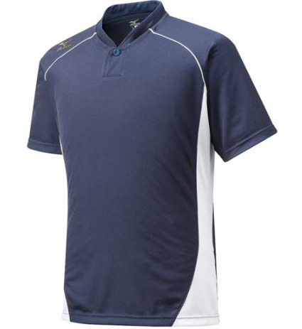 ミズノ グローバルエリート ベースボールシャツ 12JC6L1174 ネイビー×ホワイト Oサイズ拍卖