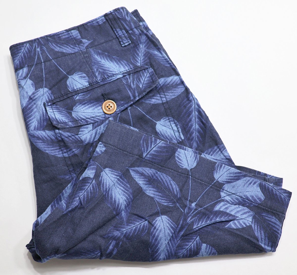 J.CREW (ジェイクルー) Linen Cotton Tropical Leaves Shorts / リネンコットン トロピカルリーフショーツ #C3320 ネイビー 未使用品 w30拍卖