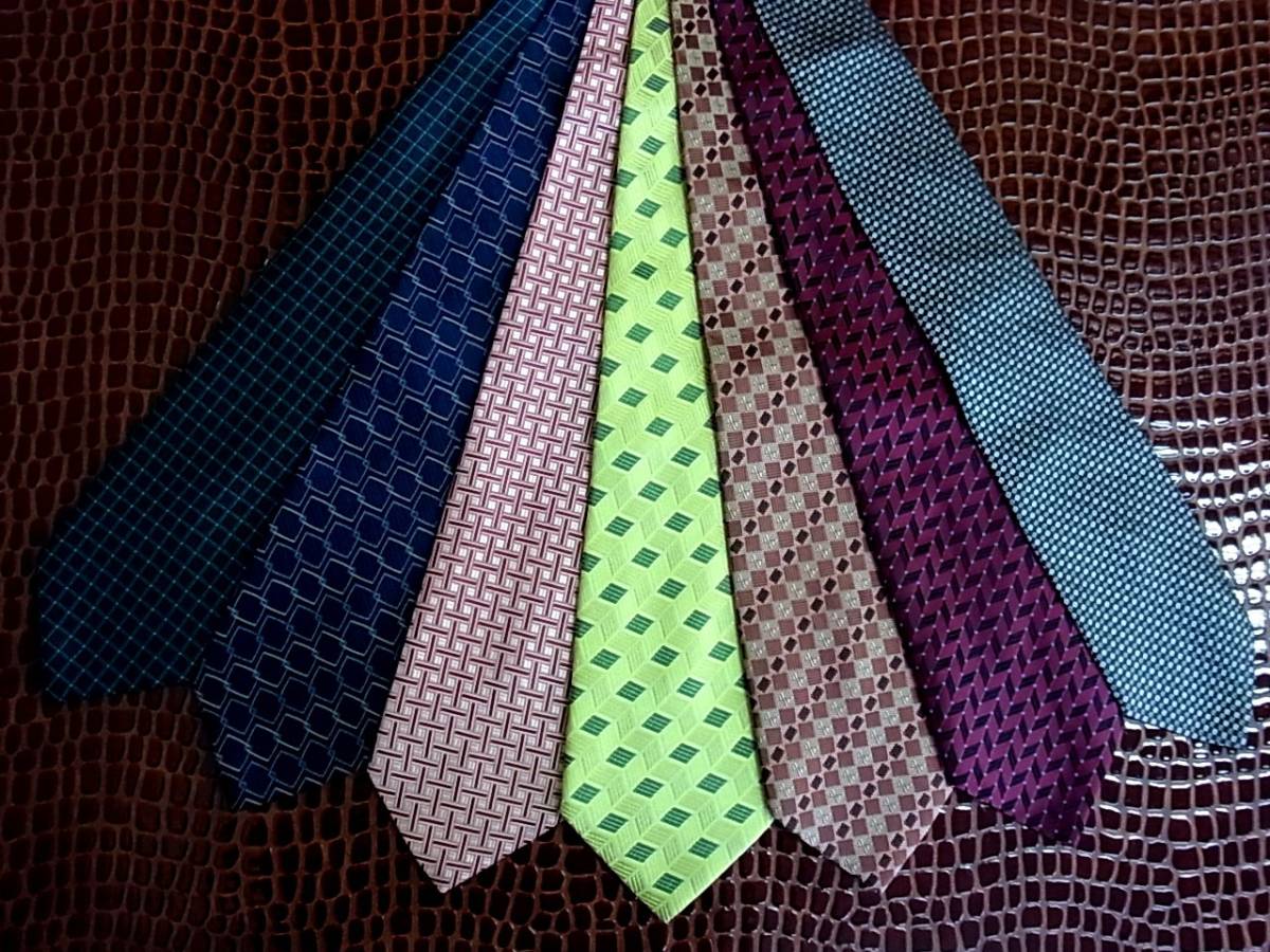 超SALE!2171■夏も最適!7本全て超美品【本格ジャガードポリ】ネクタイのセット♪980円スタート!即決あり拍卖