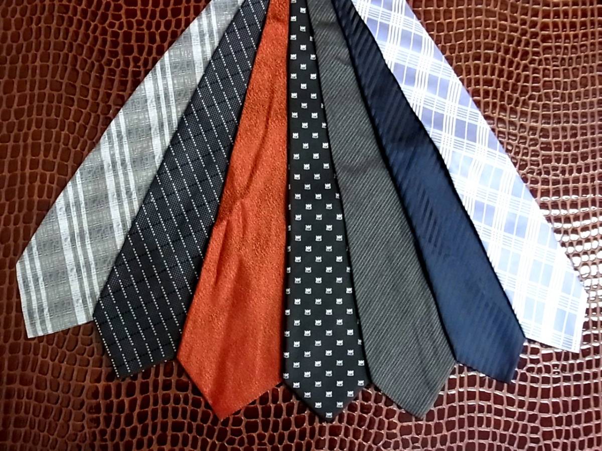 超SALE!2173■夏も最適!7本全て超美品【本格ジャガードポリ】ネクタイのセット♪980円スタート!即決あり拍卖