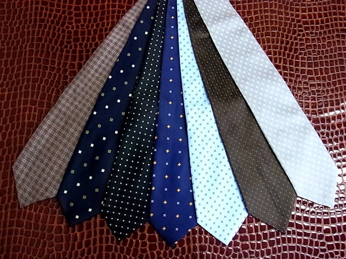 超SALE!2188■夏も最適!7本全て超美品【本格ジャガードポリ】ネクタイのセット♪980円スタート!即決あり拍卖