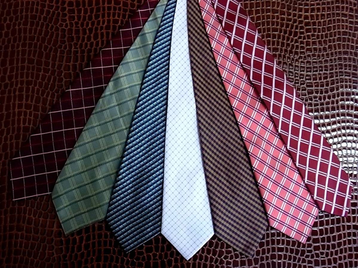 超SALE!2198■夏も最適!7本全て超美品【本格ジャガードポリ】ネクタイのセット♪980円スタート!即決あり拍卖