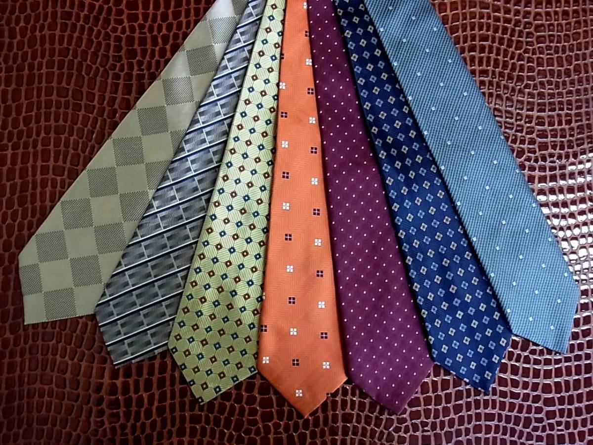 超SALE!2211■夏も最適!7本全て超美品【本格ジャガードポリ】ネクタイのセット♪980円スタート!即決あり拍卖