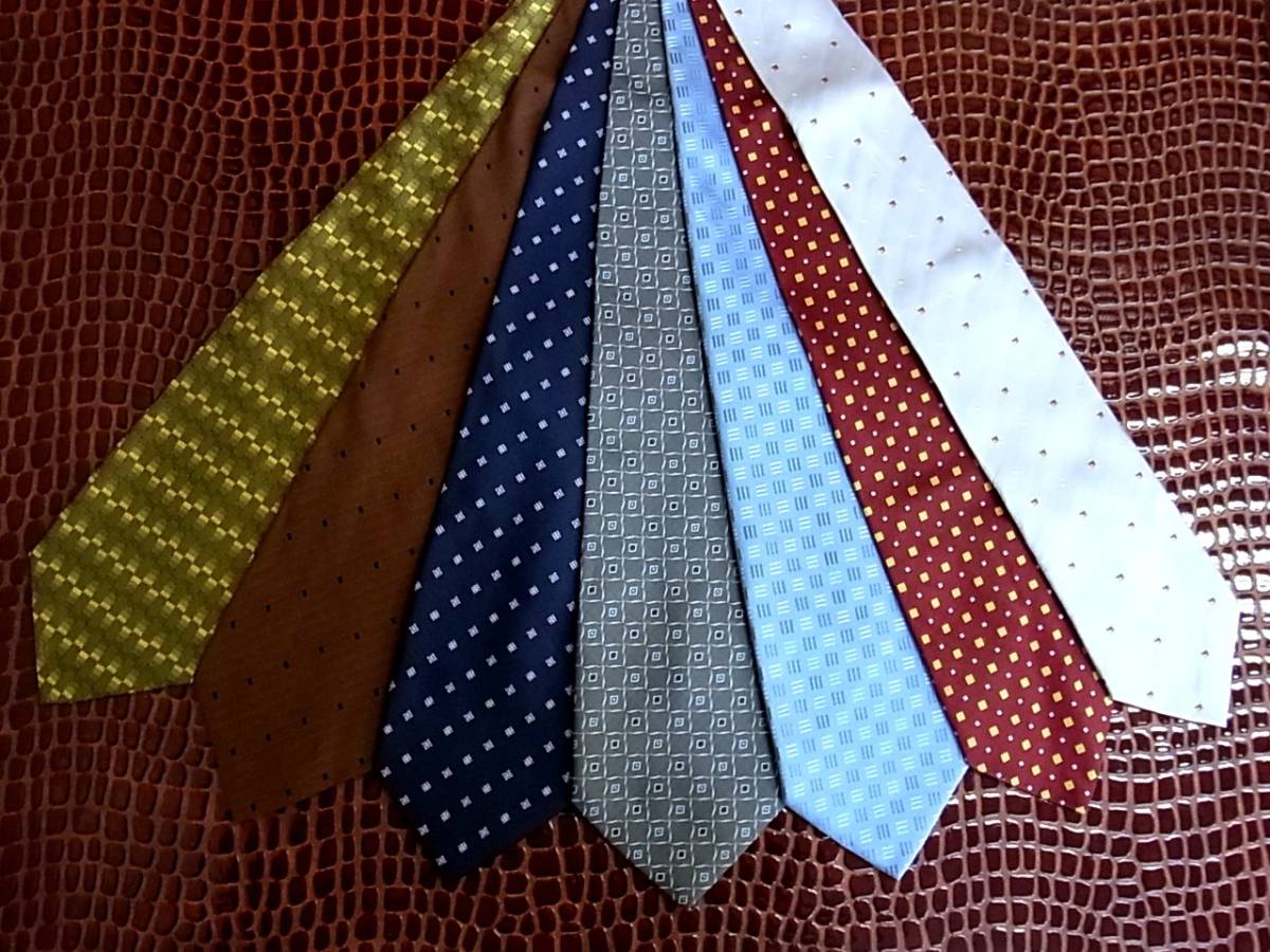 超SALE!2213■夏も最適!7本全て超美品【本格ジャガードポリ】ネクタイのセット♪980円スタート!即決あり拍卖