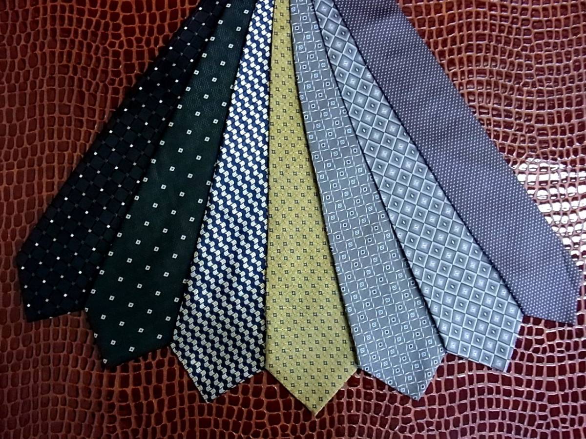 超SALE!2222■夏も最適!7本全て超美品【本格ジャガードポリ】ネクタイのセット♪980円スタート!即決あり拍卖