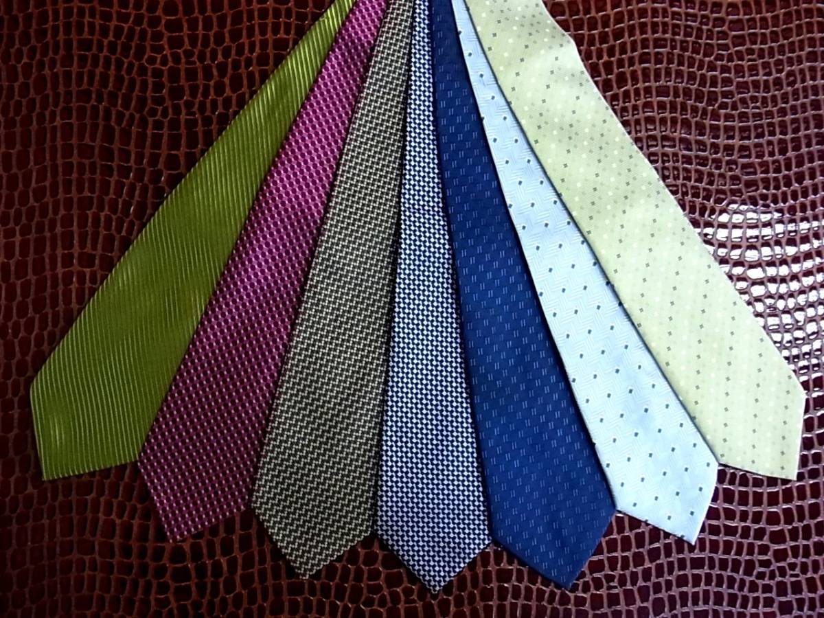 超SALE!2223■夏も最適!7本全て超美品【本格ジャガードポリ】ネクタイのセット♪980円スタート!即決あり拍卖