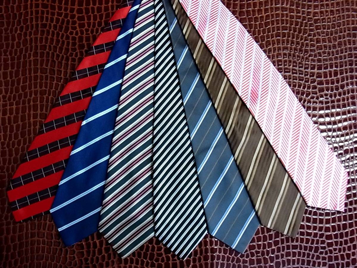 超SALE!2228■夏も最適!7本全て超美品【本格ジャガードポリ】ネクタイのセット♪980円スタート!即決あり拍卖