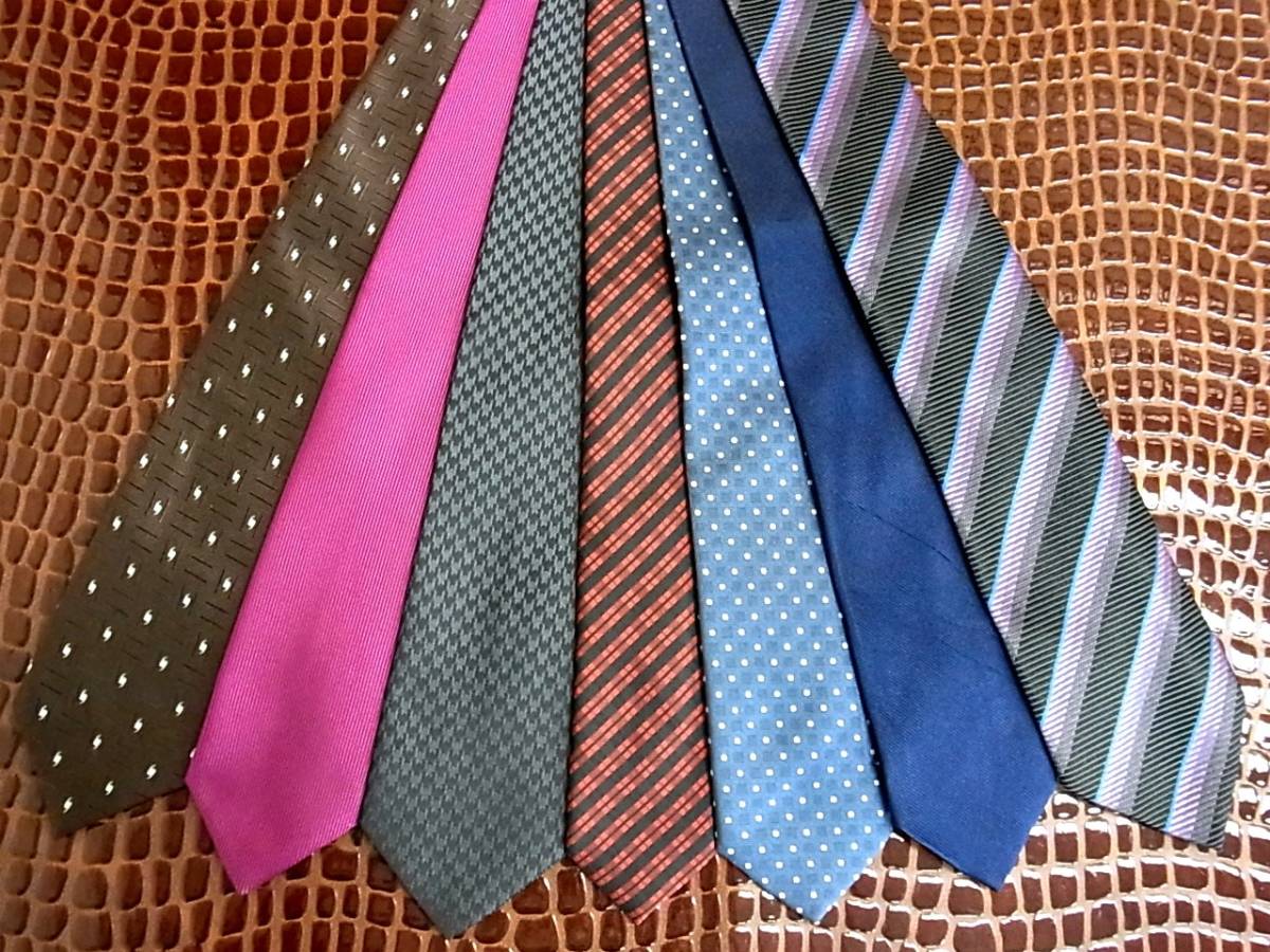 超SALE!2239■夏も最適!7本全て超美品【本格ジャガードポリ】ネクタイのセット♪980円スタート!即決あり拍卖