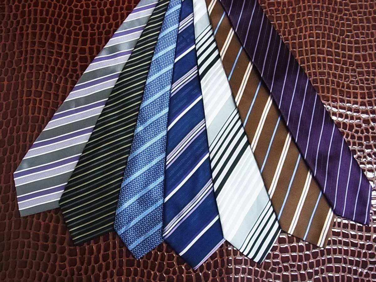 超SALE!2257■夏も最適!7本全て超美品【本格ジャガードポリ】ネクタイのセット♪980円スタート!即決あり拍卖