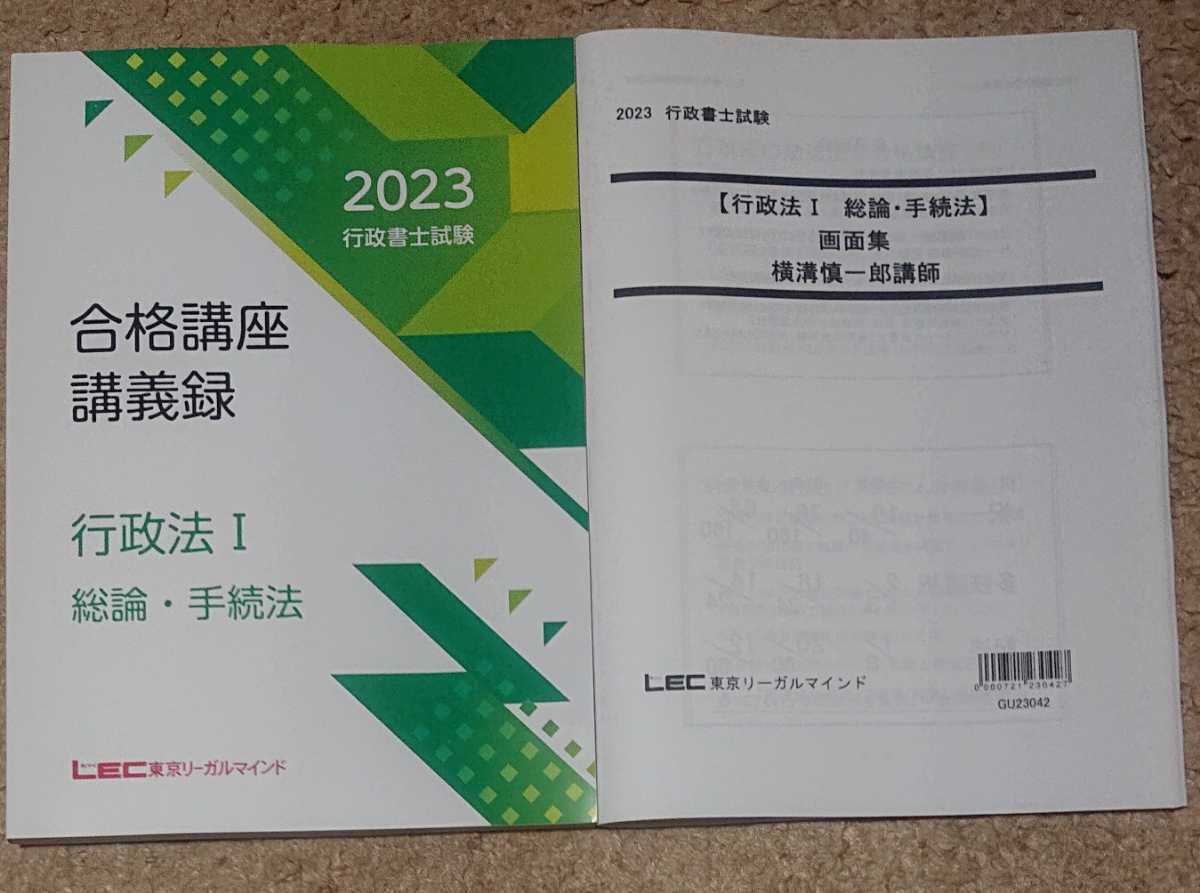 2023 LEC 行政書士 スマートクラス90 行政法Ⅰ 総論・手続法 横溝慎一郎 講義録 画面集 講義 令和5年拍卖