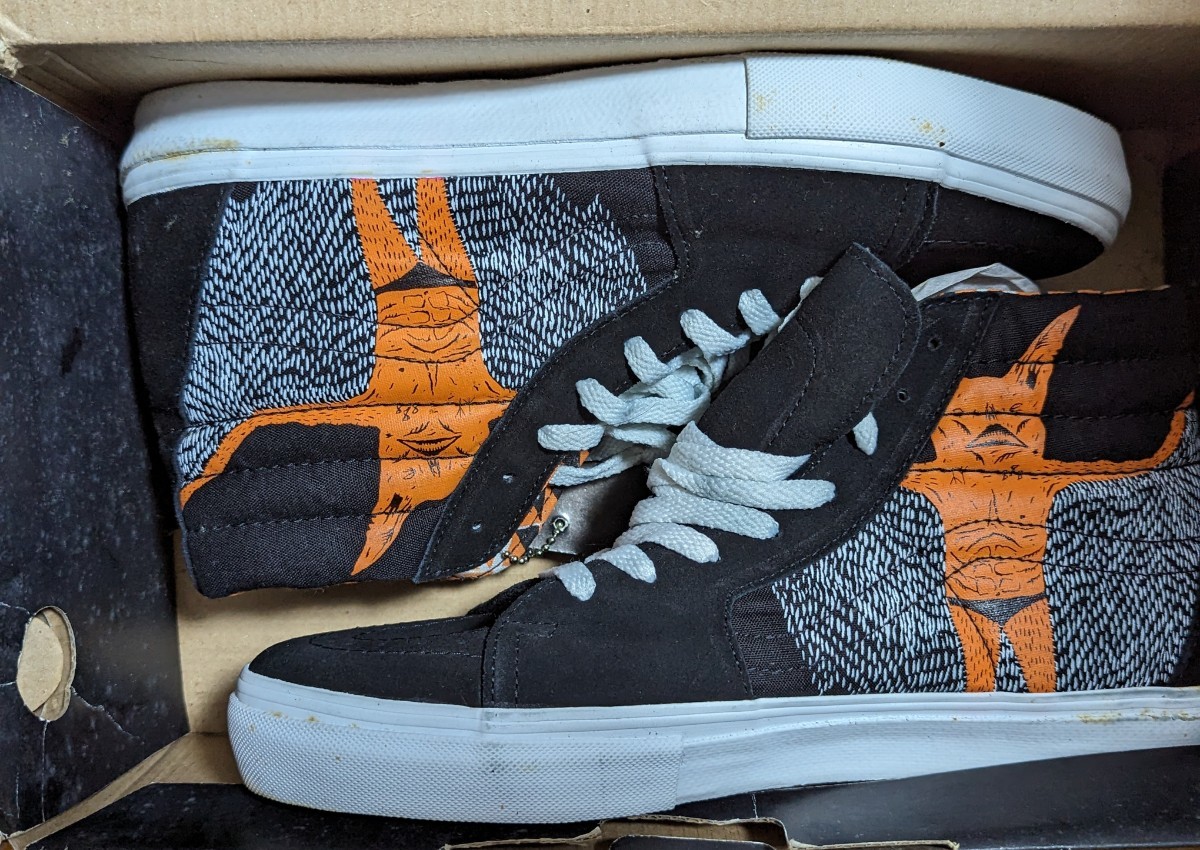 【即決】Vans SK8-HI SL BLACK/NECKFACE ネックフェイス 28.5cm Us10.5 デッドストック ヴィンテージ バンズ アート グラフィック 拍卖