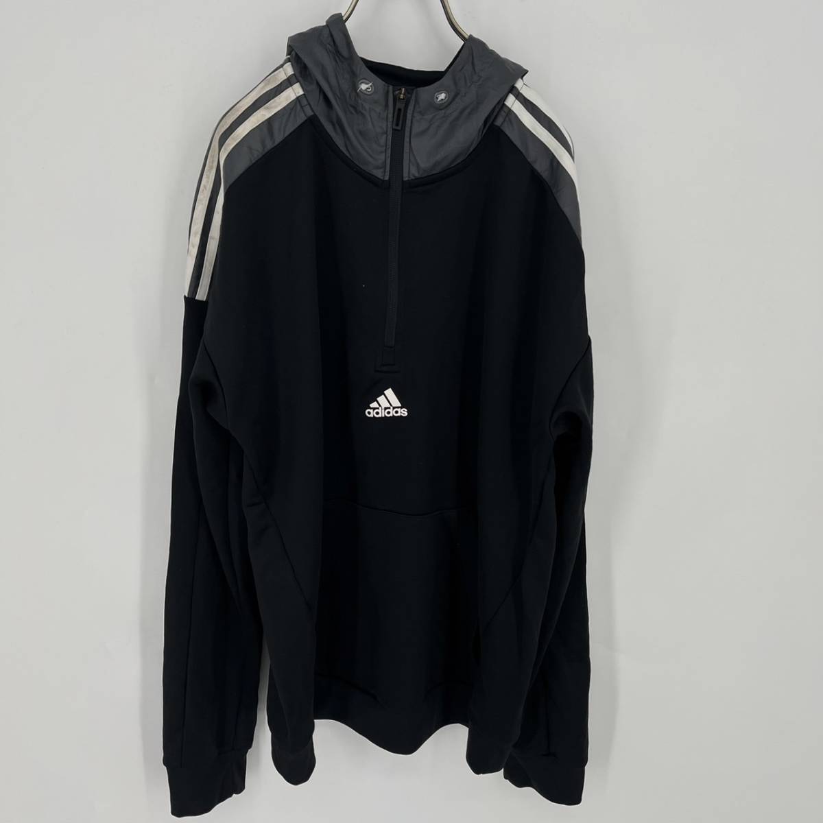 O adidas ハーフジップパーカー ジャージ素材 パイル 長袖 リユース ultramto pa0288拍卖
