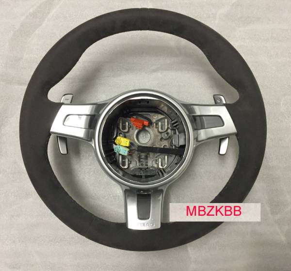 ポルシェ 新品 アルカンターラ スポーツ ステアリング 991 991.1 958 カイエン カイマン ボクスター マカン パナメーラ カレラ 光機能付き拍卖