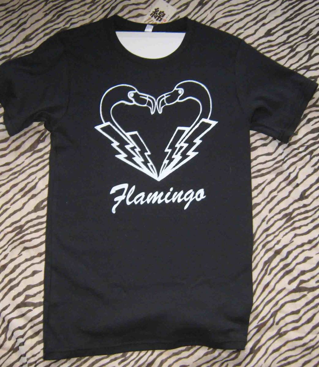 ハート型のフラミンゴ Tシャツ M・L・2L 3L の4サイズあり拍卖