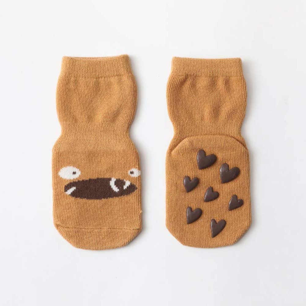 ☆ オレンジ×ハート ☆ Mサイズ(12cm) ☆ キッズ ソックス 滑り止め sesocks04 ベビー 靴下 滑り止め ソックス キッズ くつ下拍卖