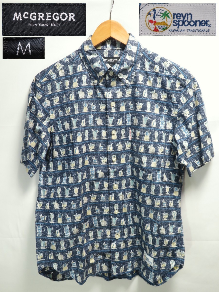 定15000円+税★Mサイズ【McGREGOR/マクレガー×レインスプーナー】アロハシャツ/半袖シャツ【ゆうパケットなら送料無料】リバースプリント拍卖